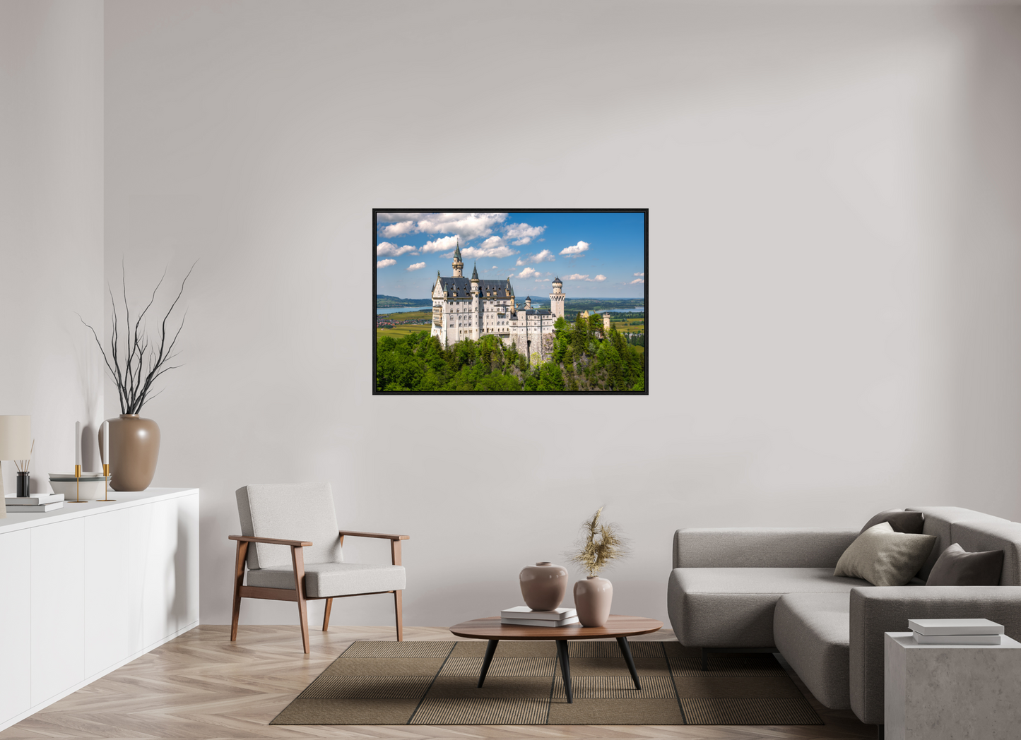 54 x 36″, Floater Frame Neuschwanstein Castle