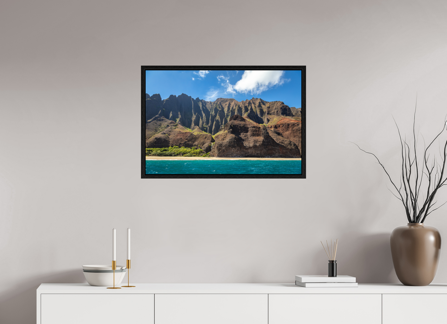 30 x 20″, Floater Frame Napali Coast