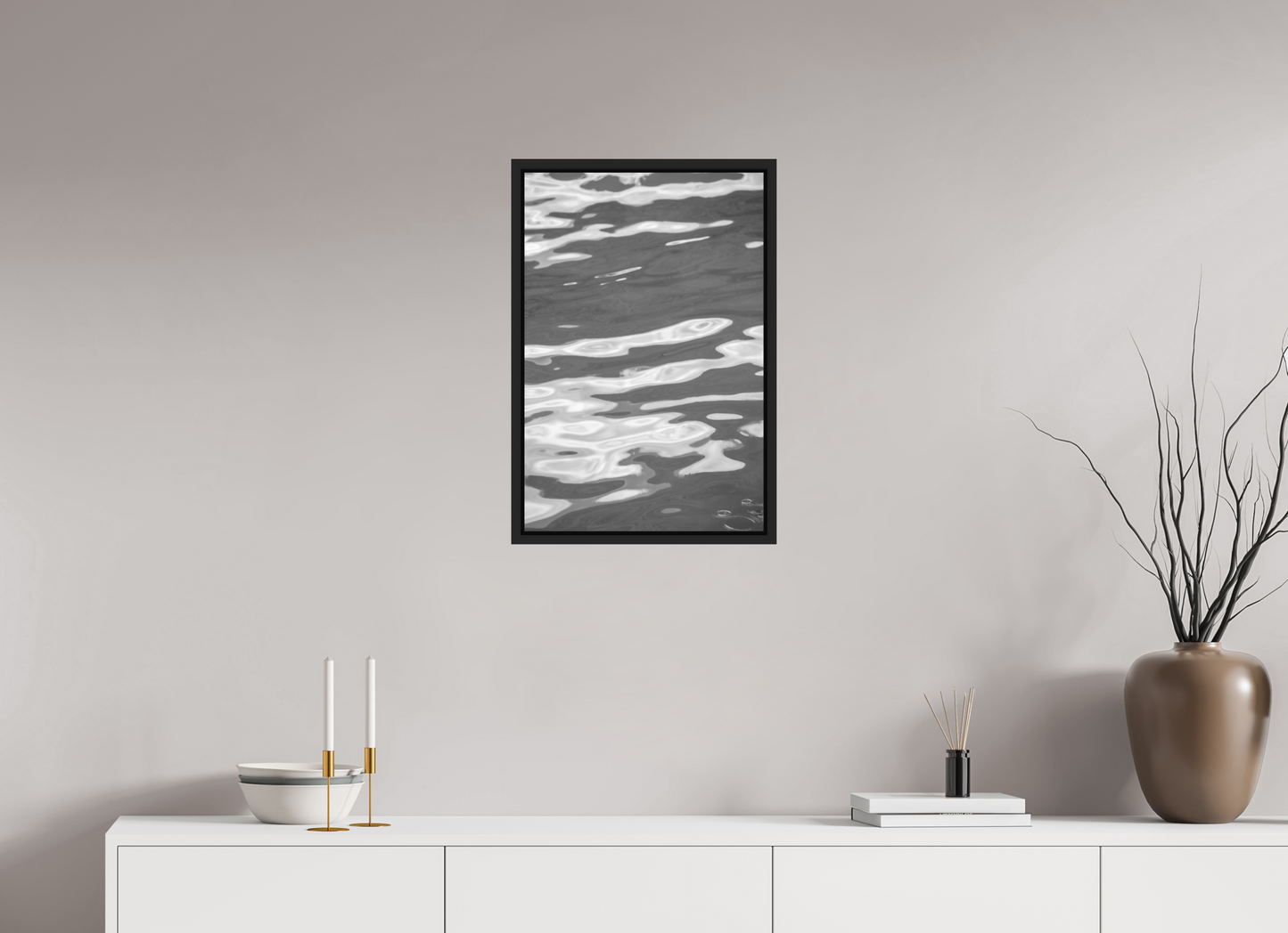 16 x 24″, B&W Paper Wavy Water