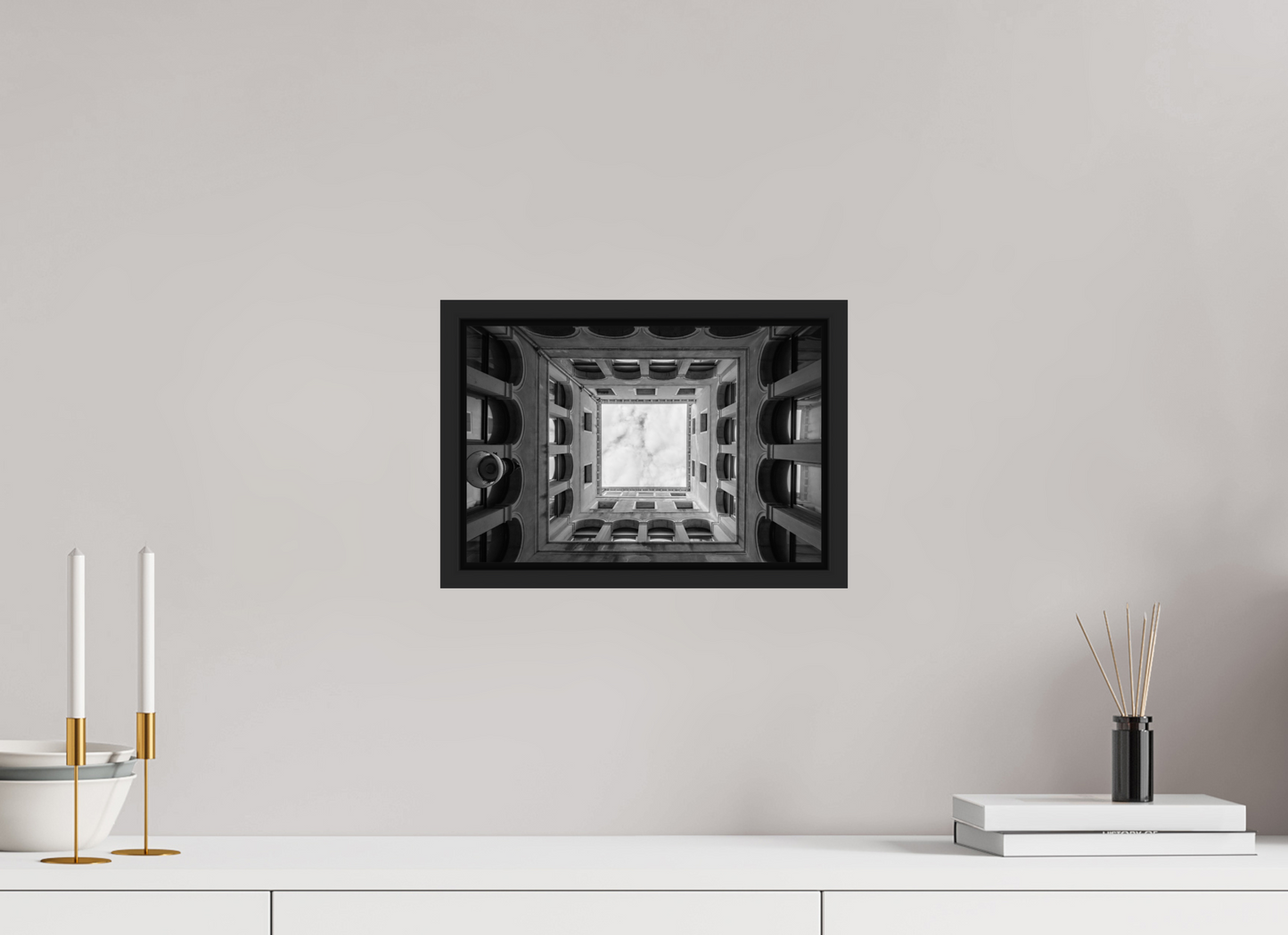 12 x 8″, B&W Paper Sky Light