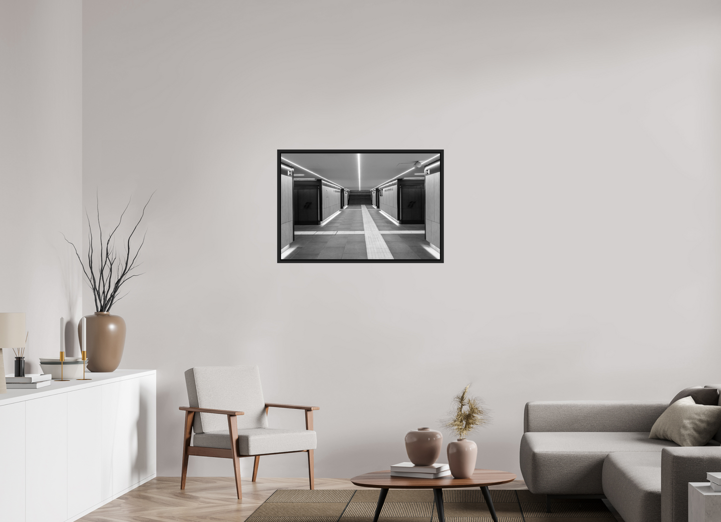 36 x 24″, B&W Paper Linear Station