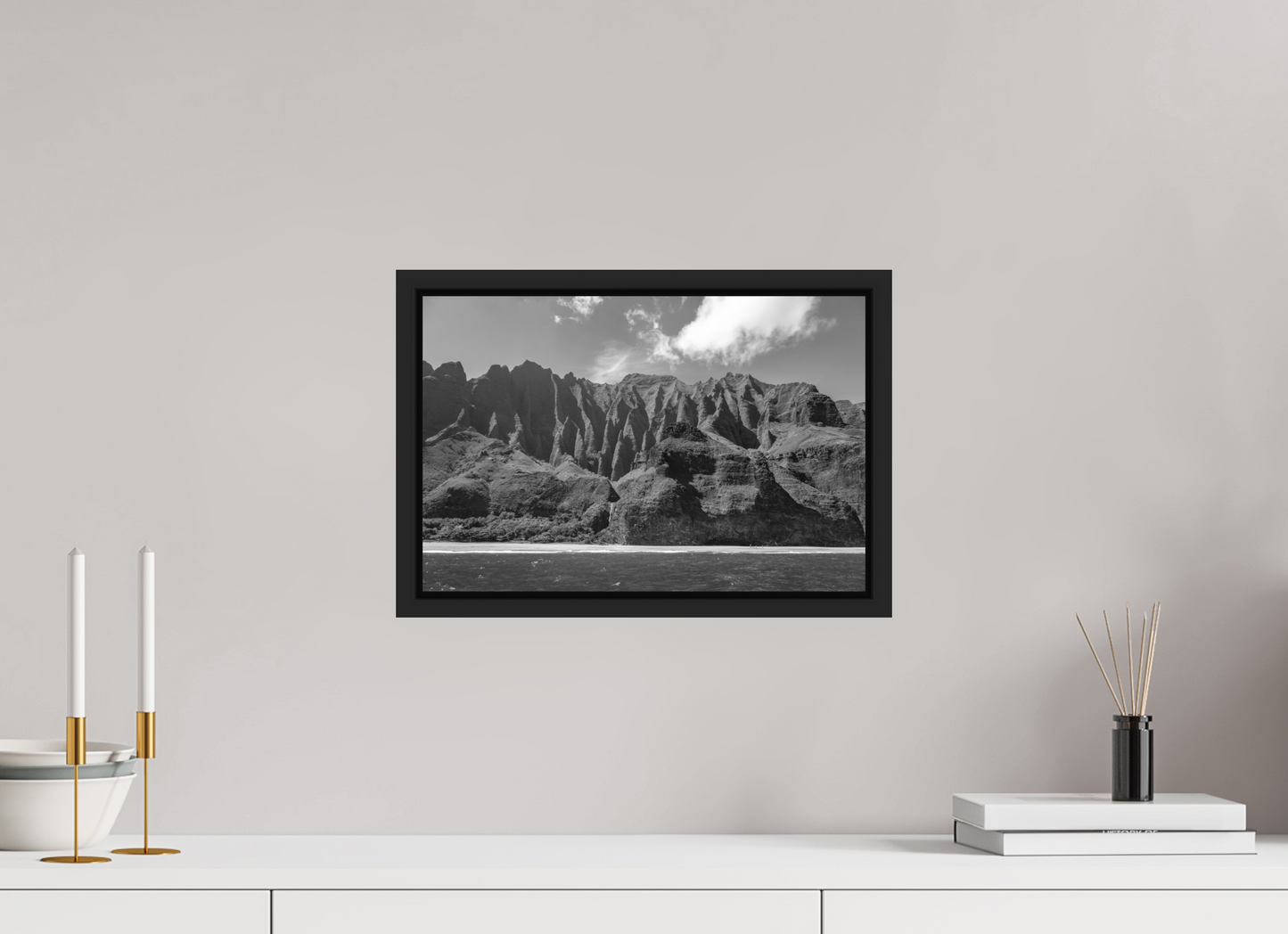 15 x 10″, B&W Paper Napali Coast