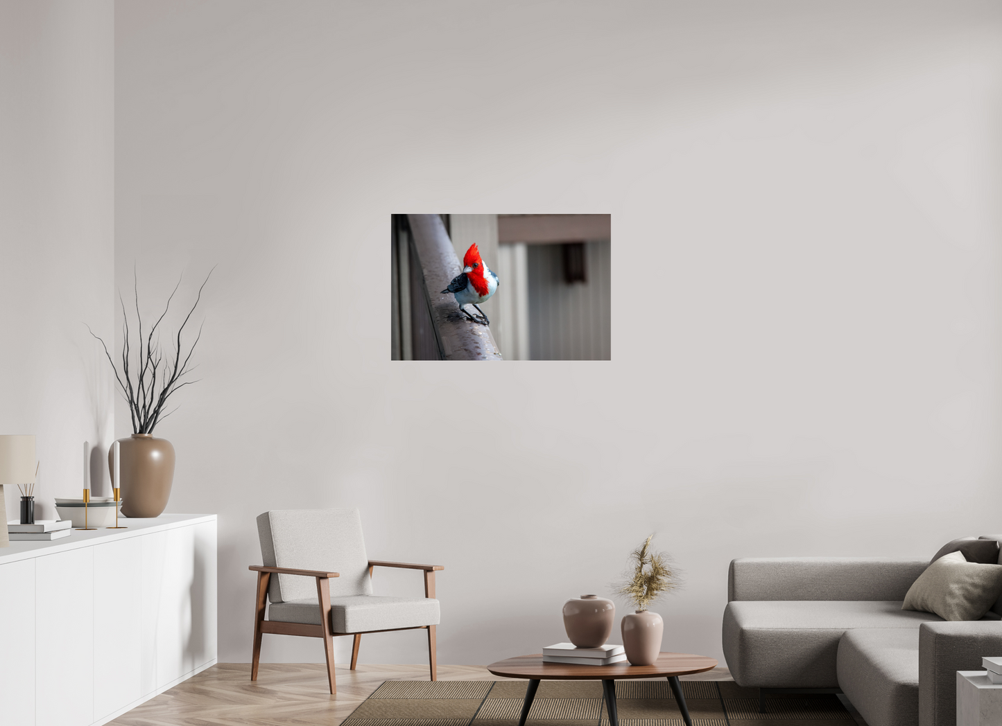 36 x 24″, Photo Print Under Acrylic Glass Red Crested Cardinal