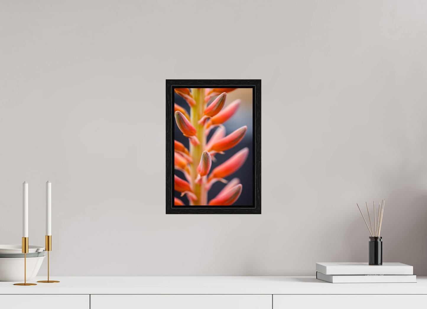 8 x 12″, Floater Frame Red Buds