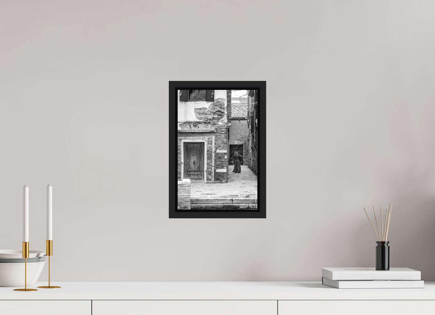 8 x 12″, B&W Paper Lady In Red