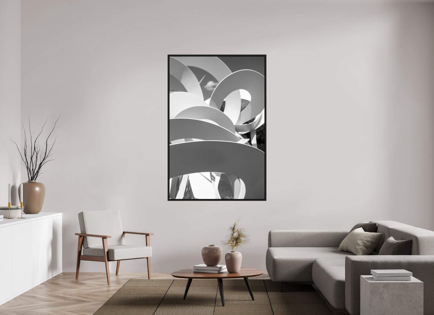 44 x 66″, B&W Paper Phoenix Street Art