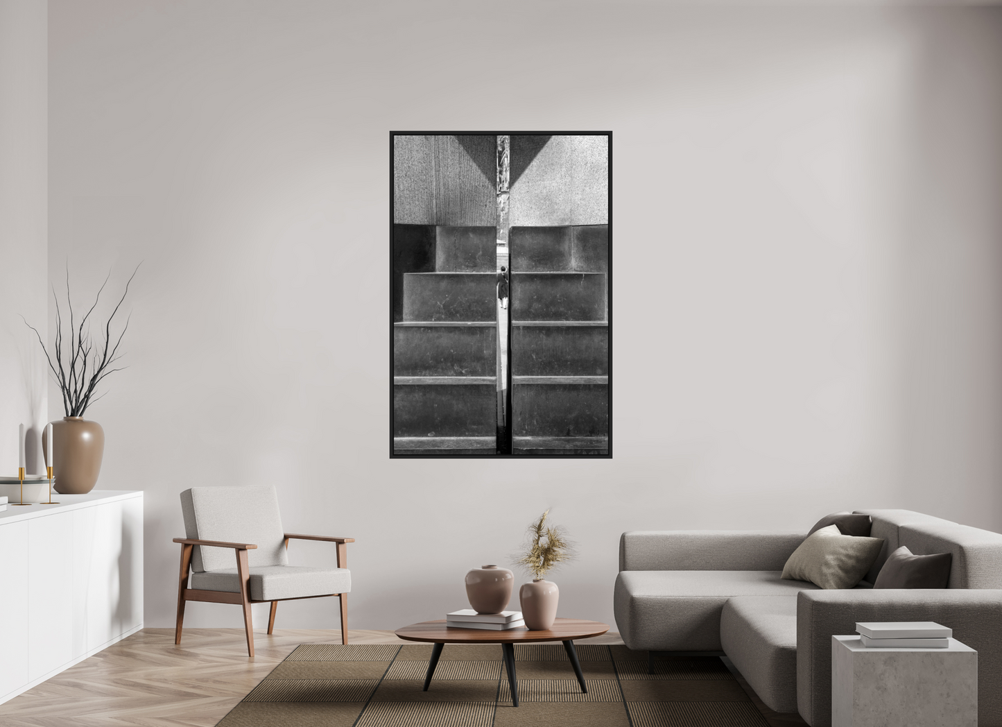 43 x 64″, B&W Paper In Between