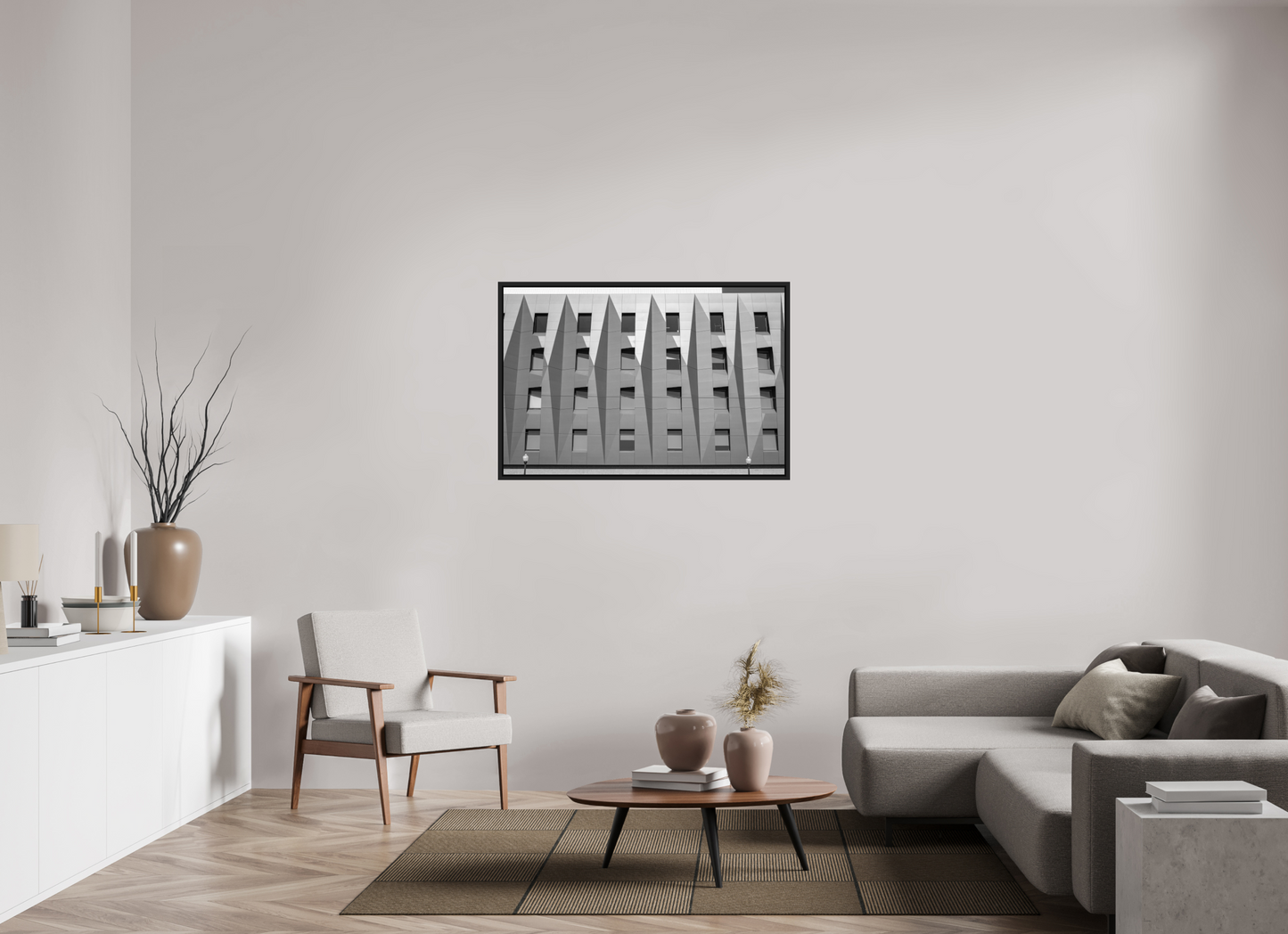 45 x 30″, B&W Paper Windows & Color