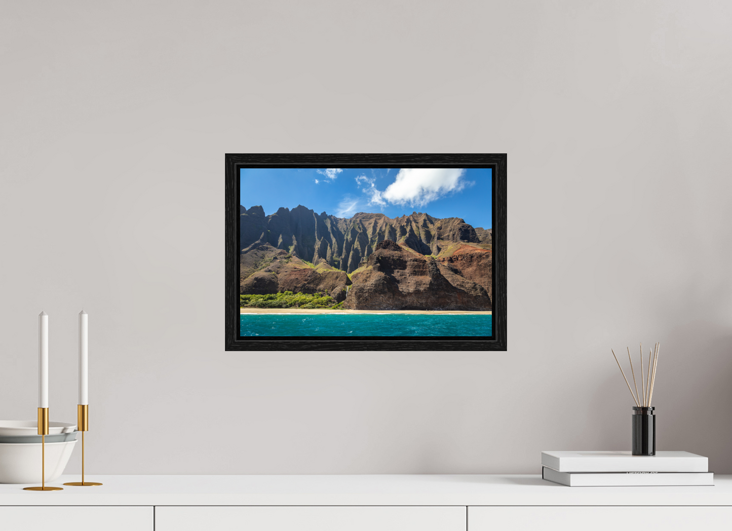 15 x 10″, Floater Frame Napali Coast