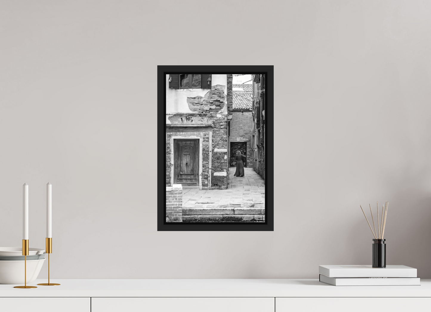 10 x 15″, B&W Paper Lady In Red