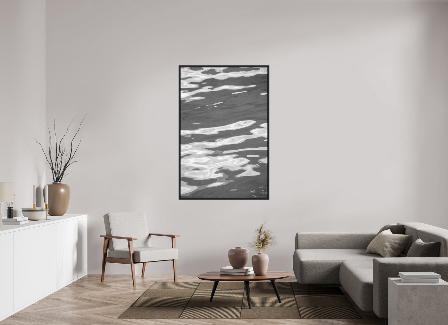 40 x 60″, B&W Paper Wavy Water