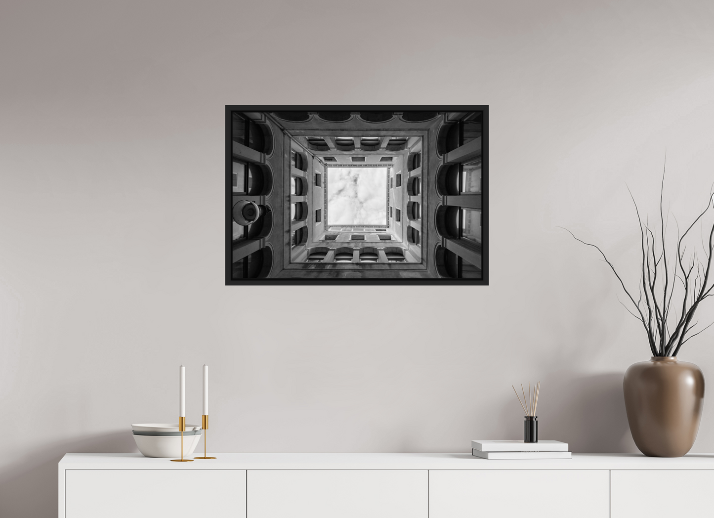 30 x 20″, B&W Paper Sky Light