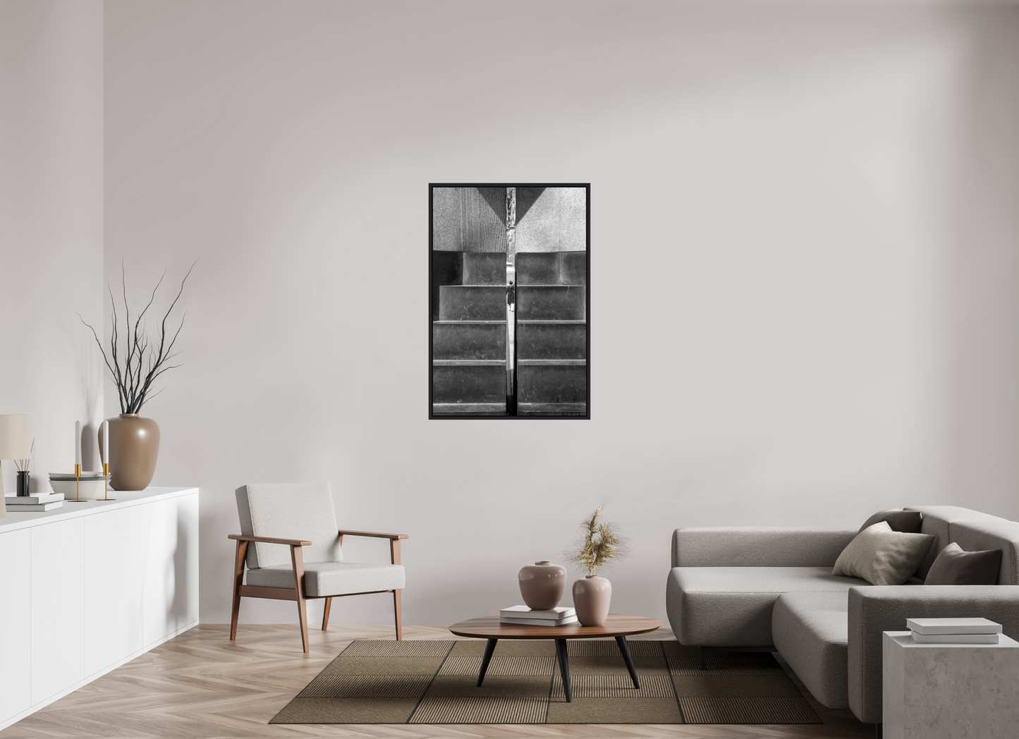 31 x 46.1″, B&W Paper In Between