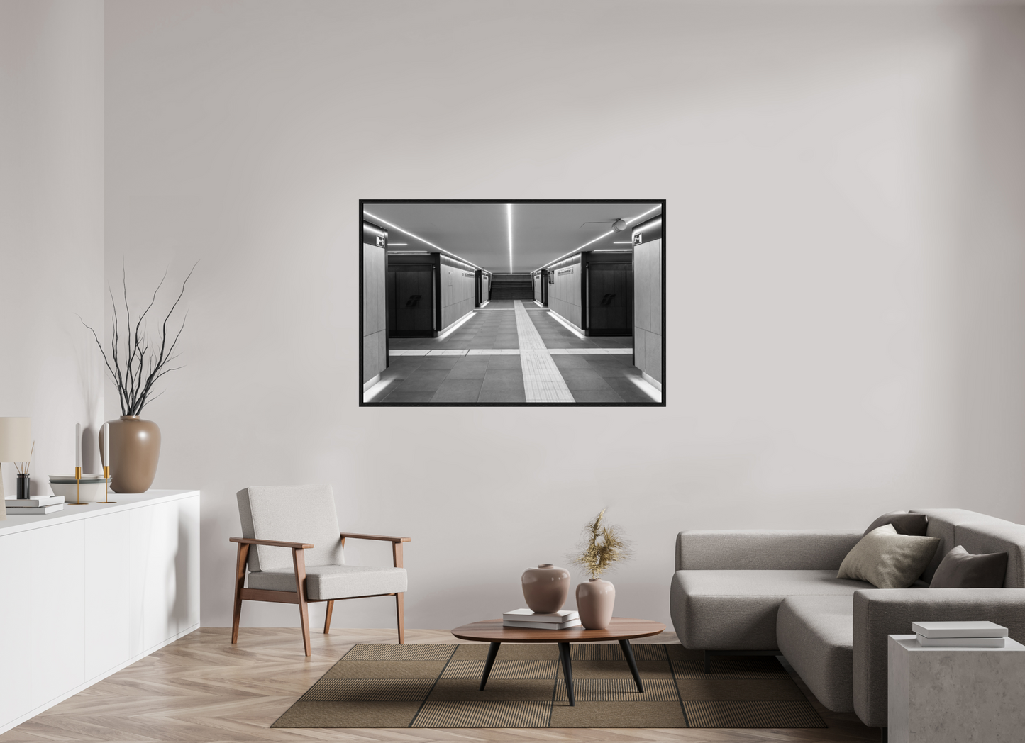 60 x 40″, Floater Frame Linear Station