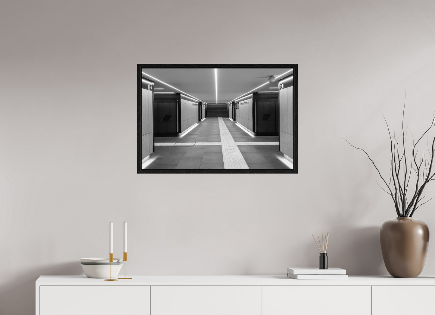 30 x 20″, Floater Frame Linear Station