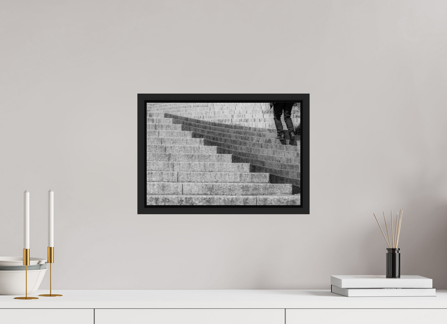 15 x 10″, B&W Paper Steps