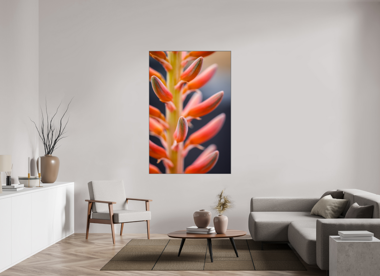 44 x 66″, Metal Print Acrylic Red Buds