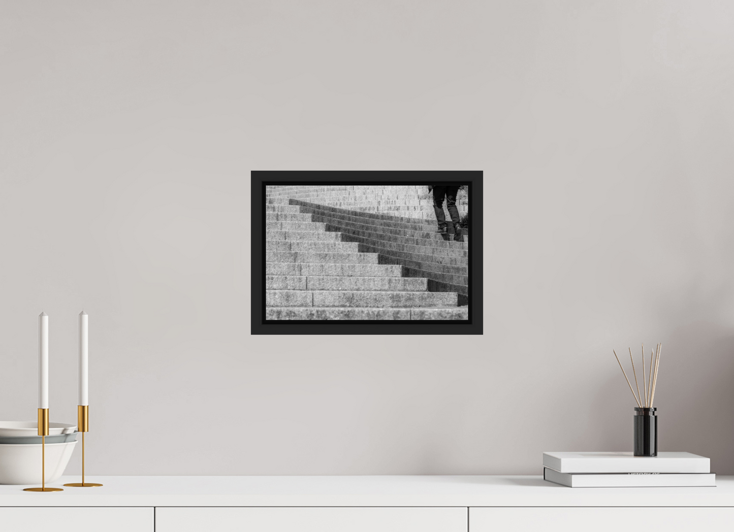 12 x 8″, B&W Paper Steps