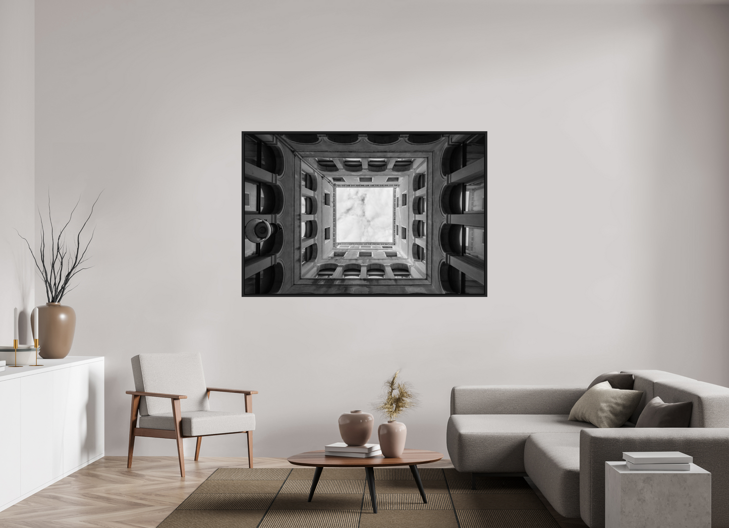 66 x 44″, B&W Paper Sky Light