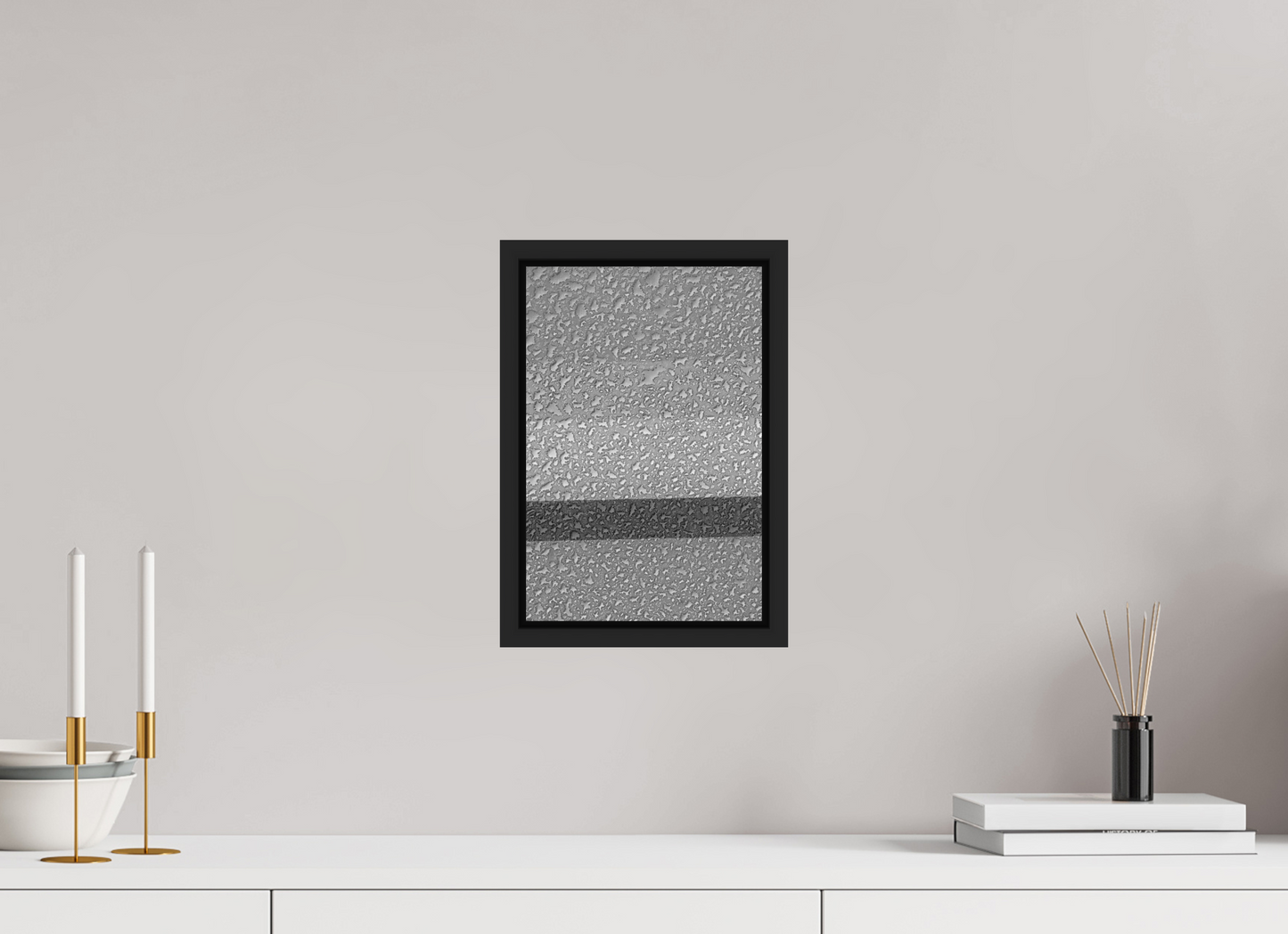 8 x 12″, B&W Paper Drops On Blue