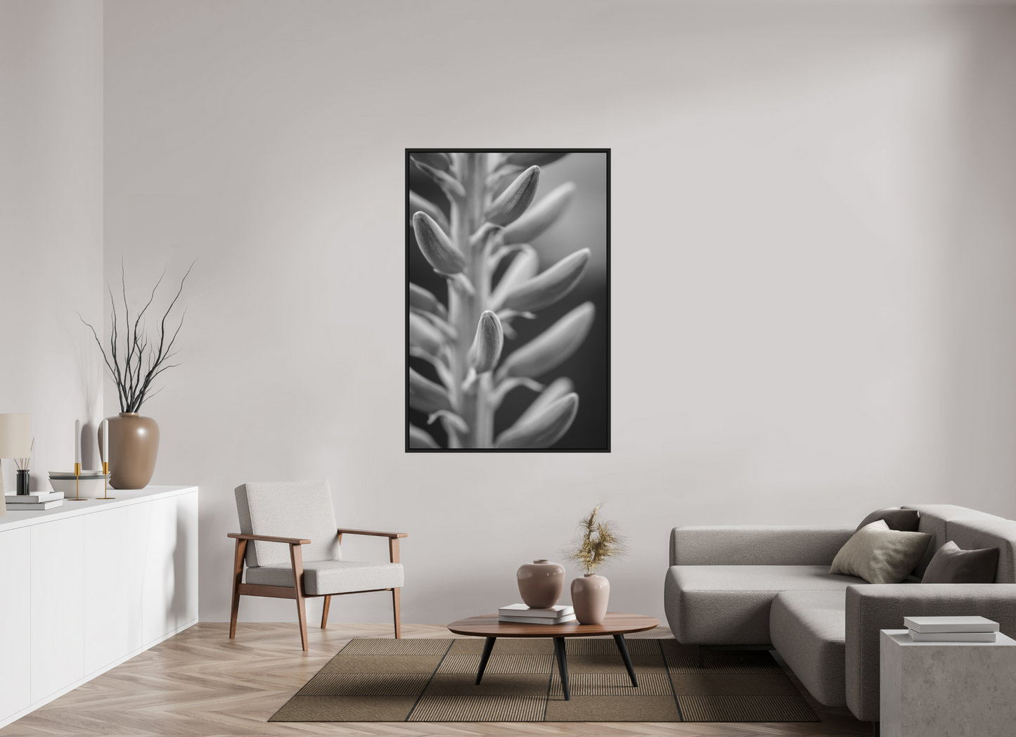 40 x 60″, B&W Paper Red Buds