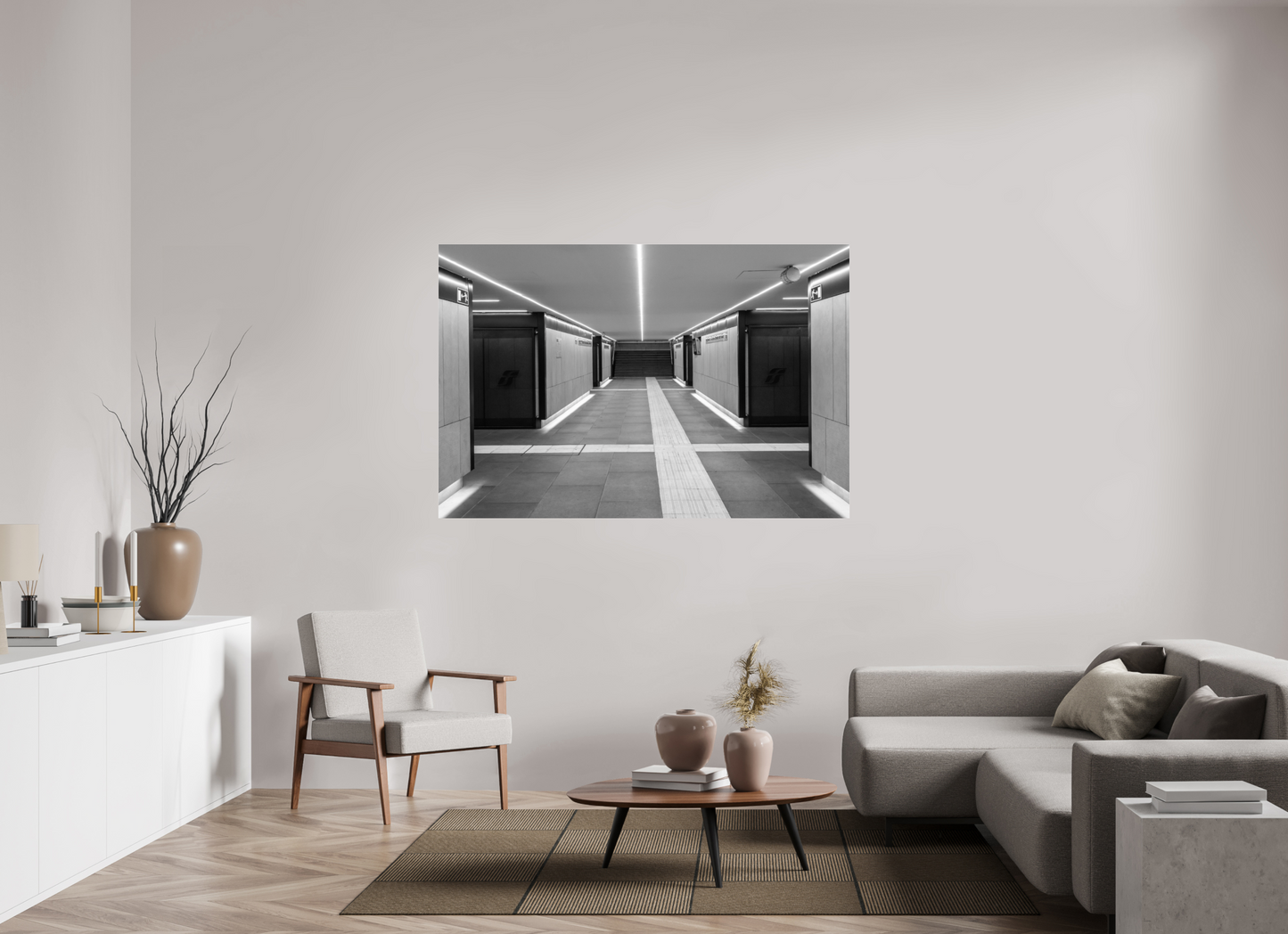 66 x 44″, Photo Print Under Acrylic Glass Linear Station