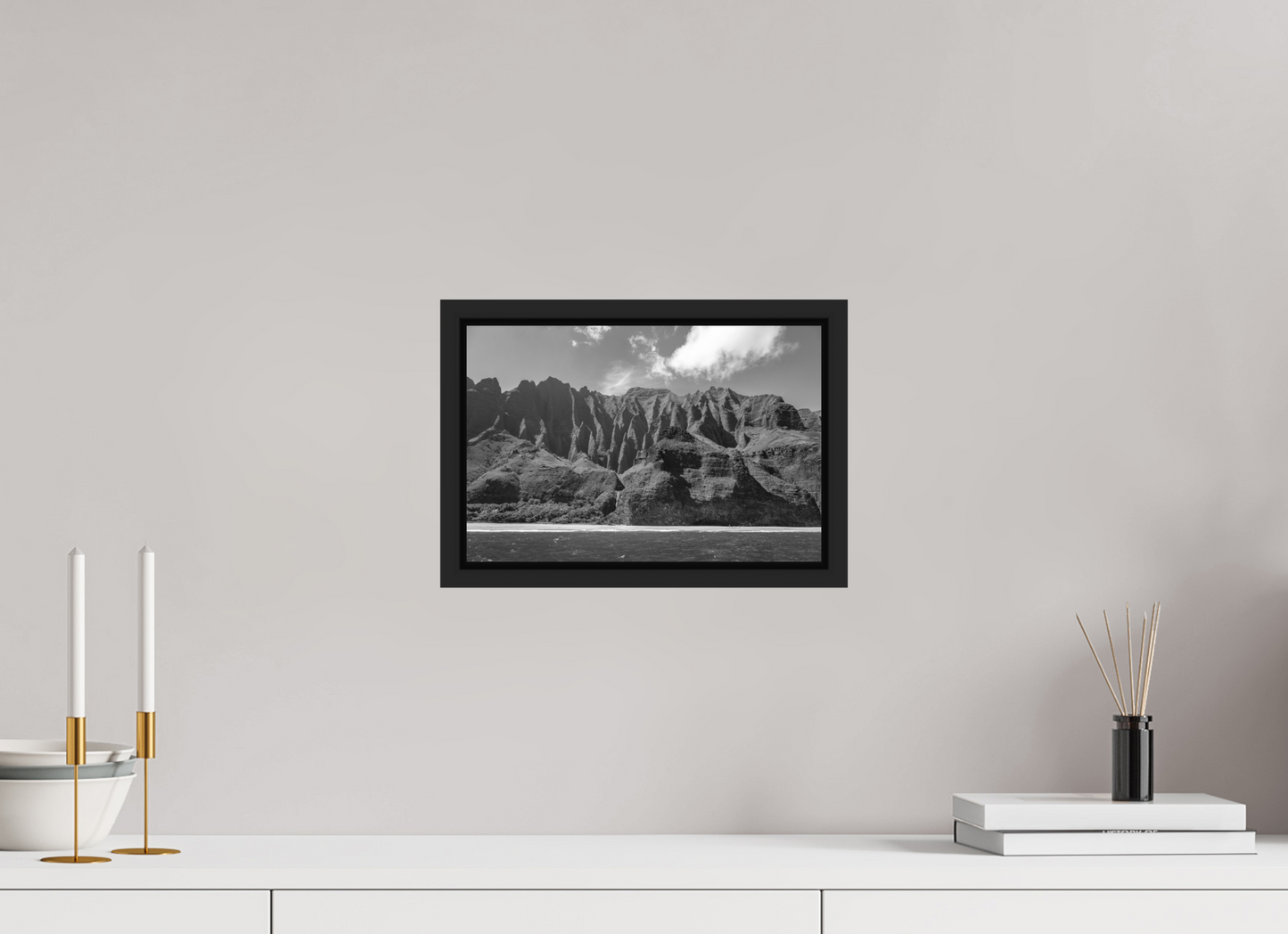 12 x 8″, B&W Paper Napali Coast