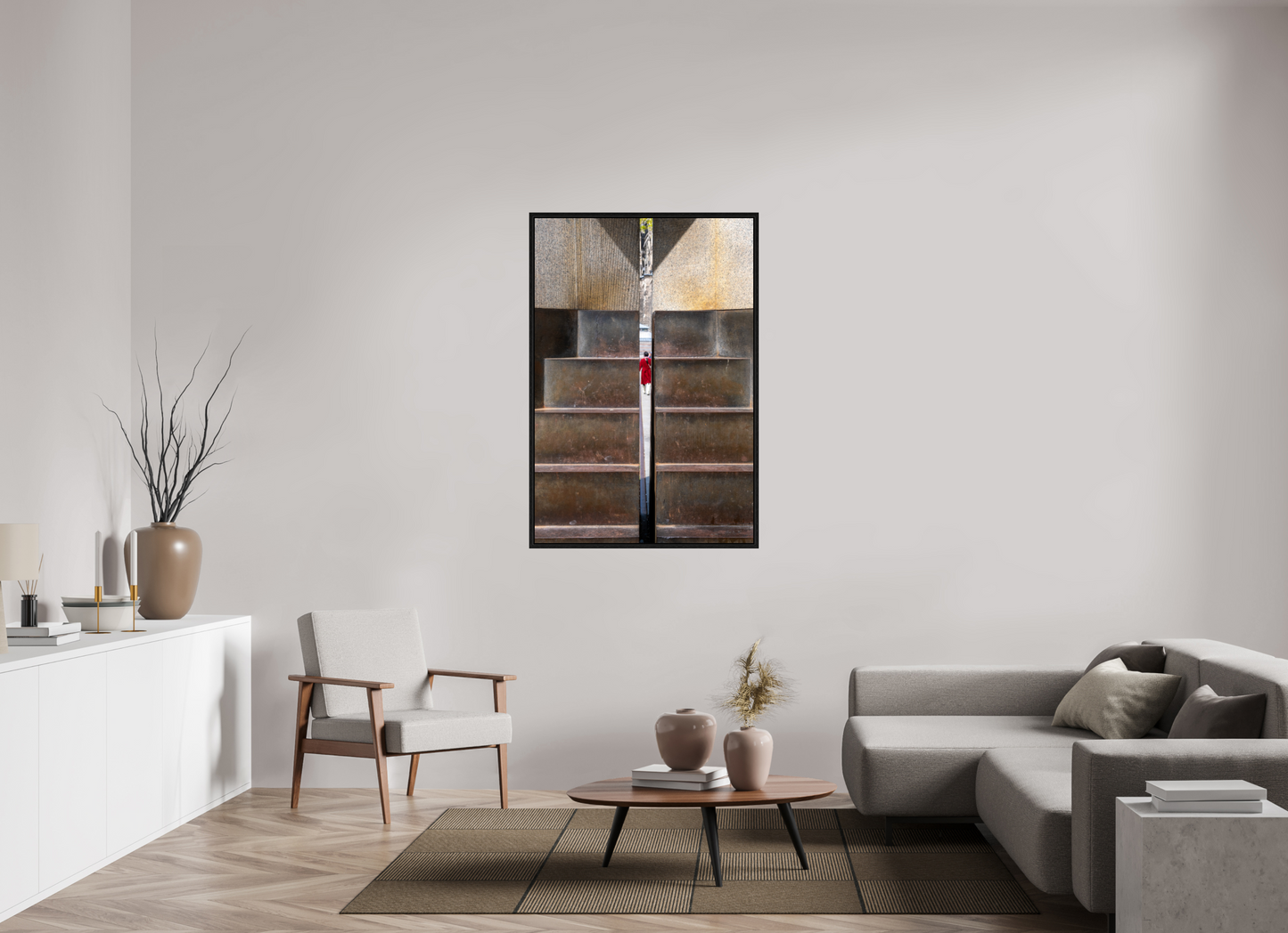 35 x 52.1″, Floater Frame In Between