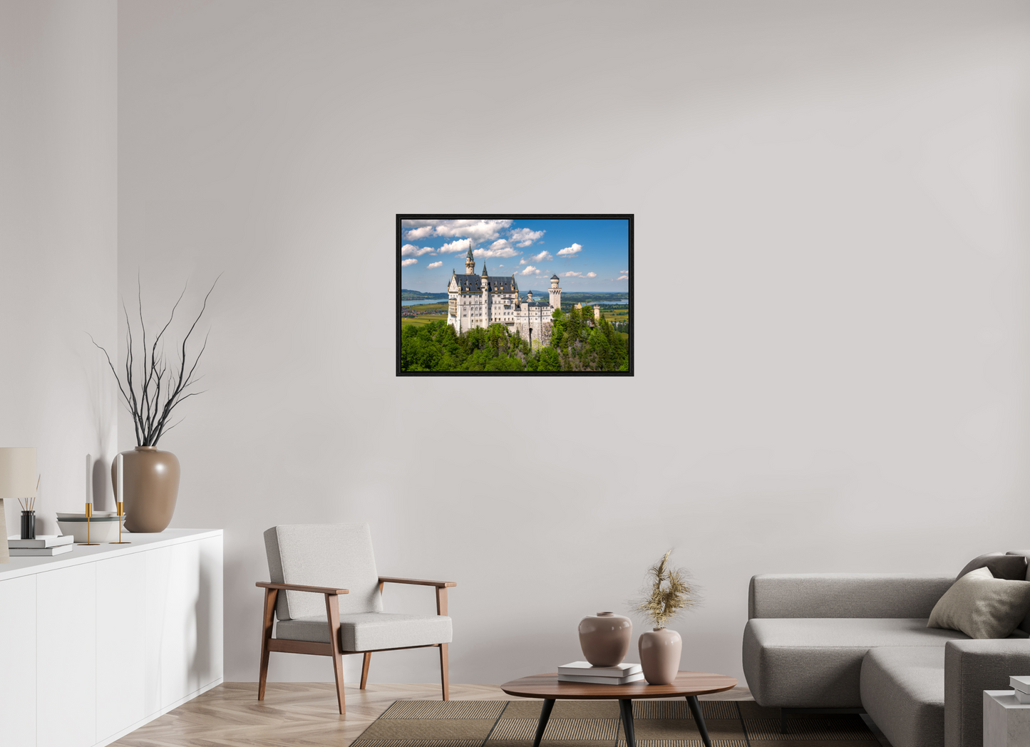 36 x 24″, Floater Frame Neuschwanstein Castle