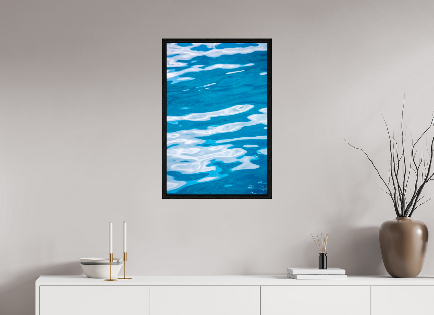 20 x 30″, Floater Frame Wavy Water