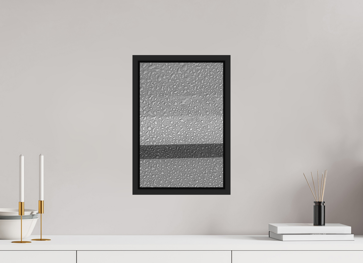 10 x 15″, B&W Paper Drops On Blue