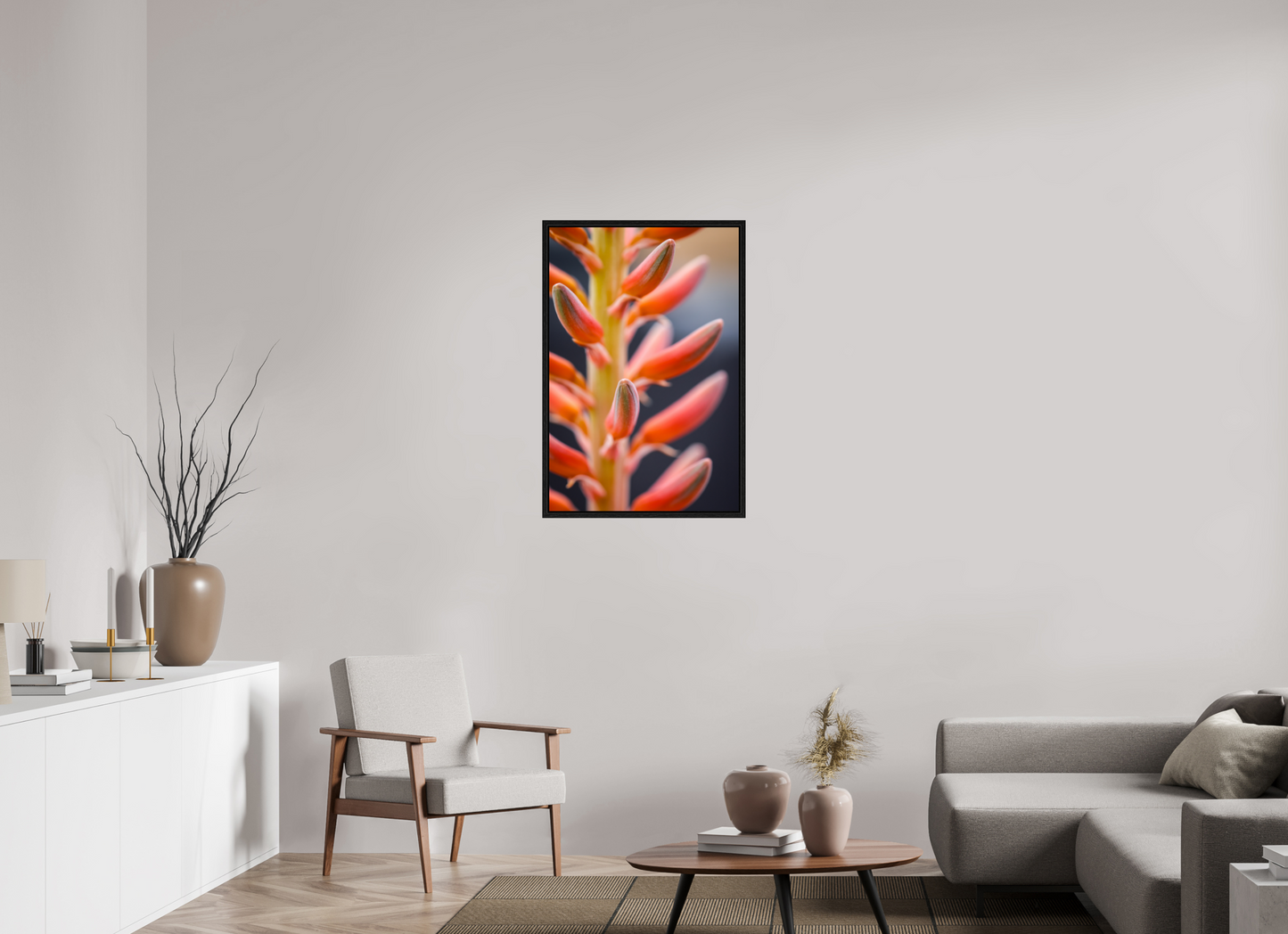 24 x 36″, Floater Frame Red Buds