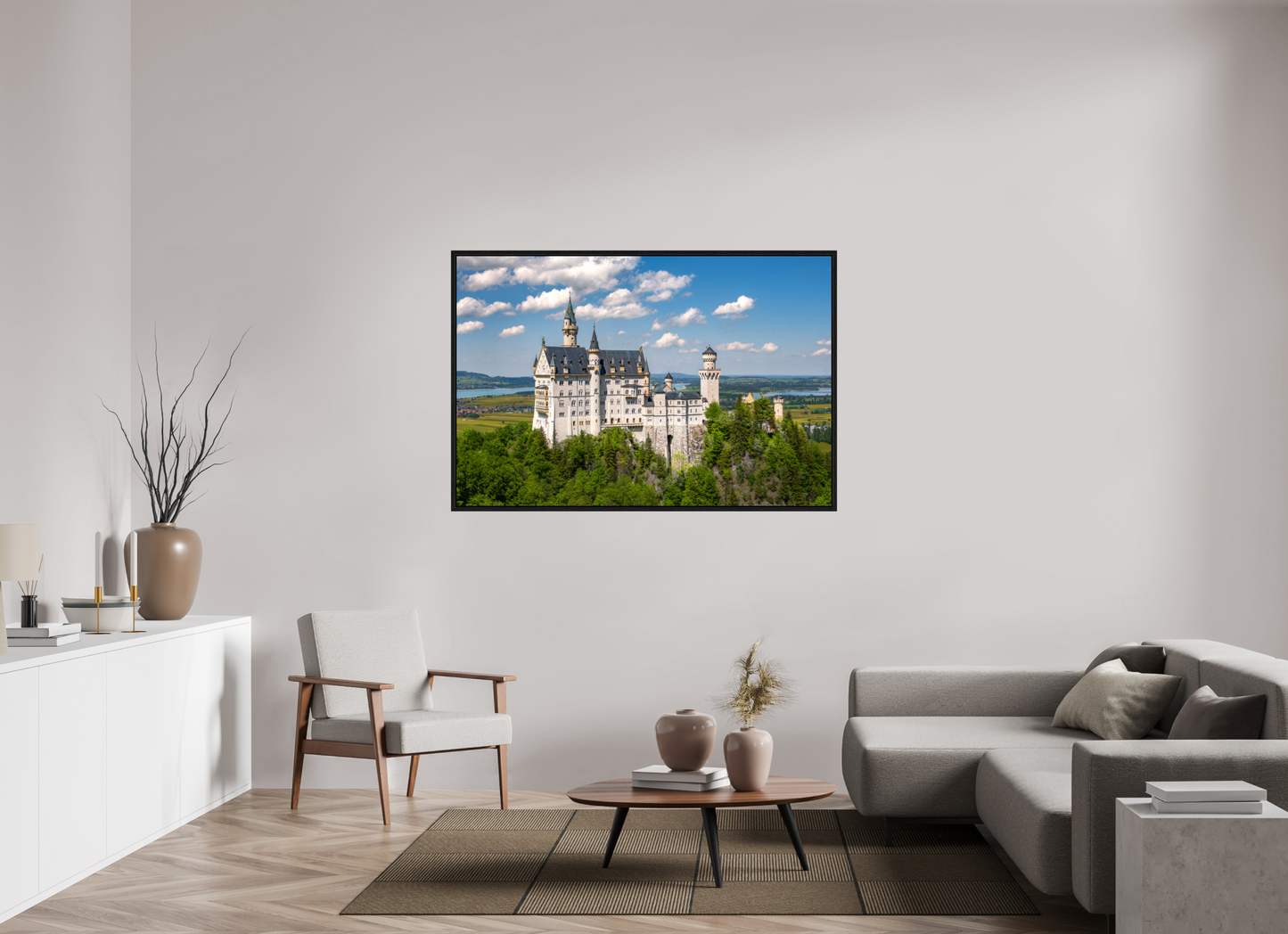 60 x 40″, Floater Frame Neuschwanstein Castle