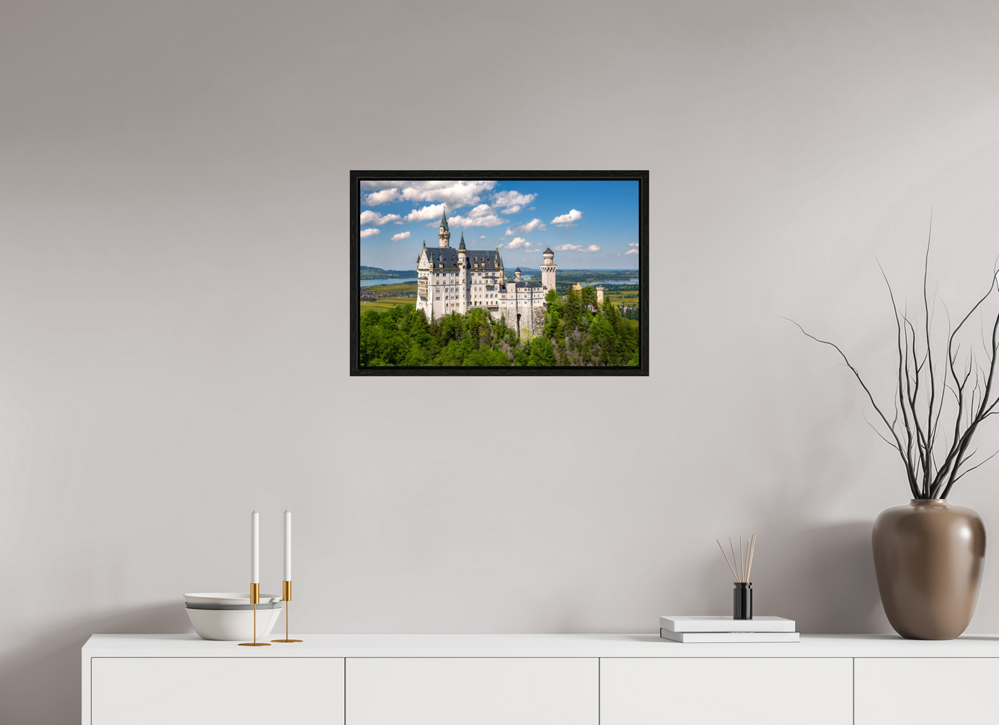 24 x 16″, Floater Frame Neuschwanstein Castle