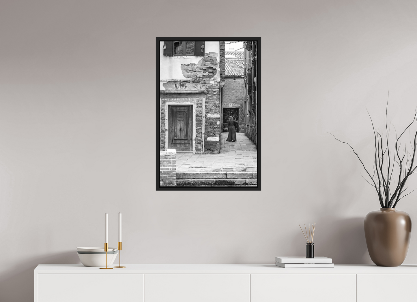 20 x 30″, B&W Paper Lady In Red