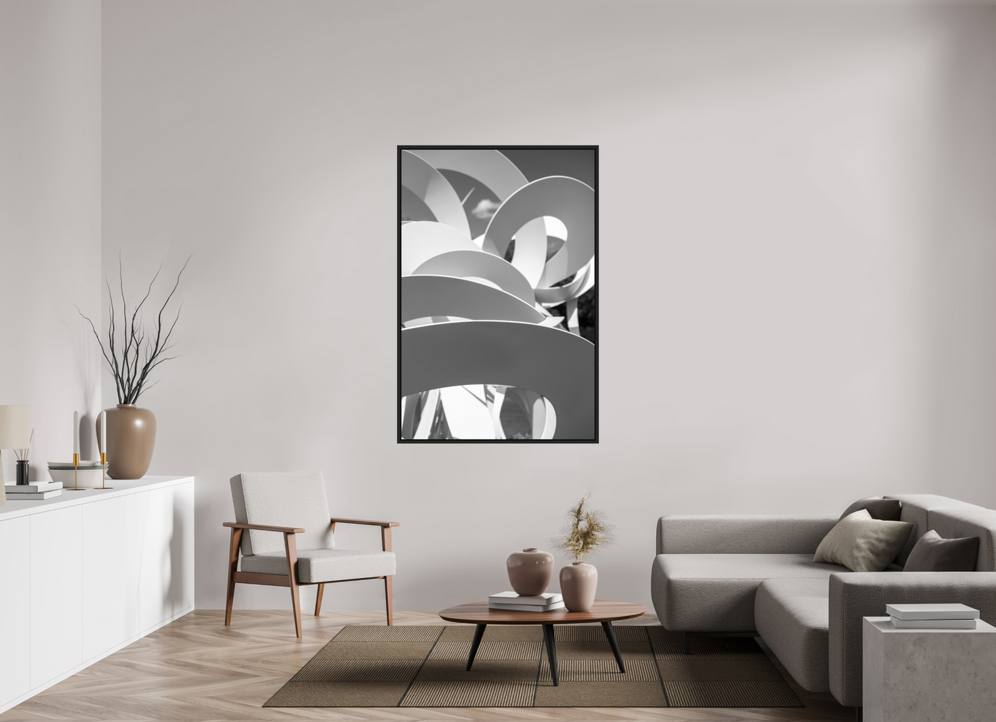 40 x 60″, B&W Paper Phoenix Street Art