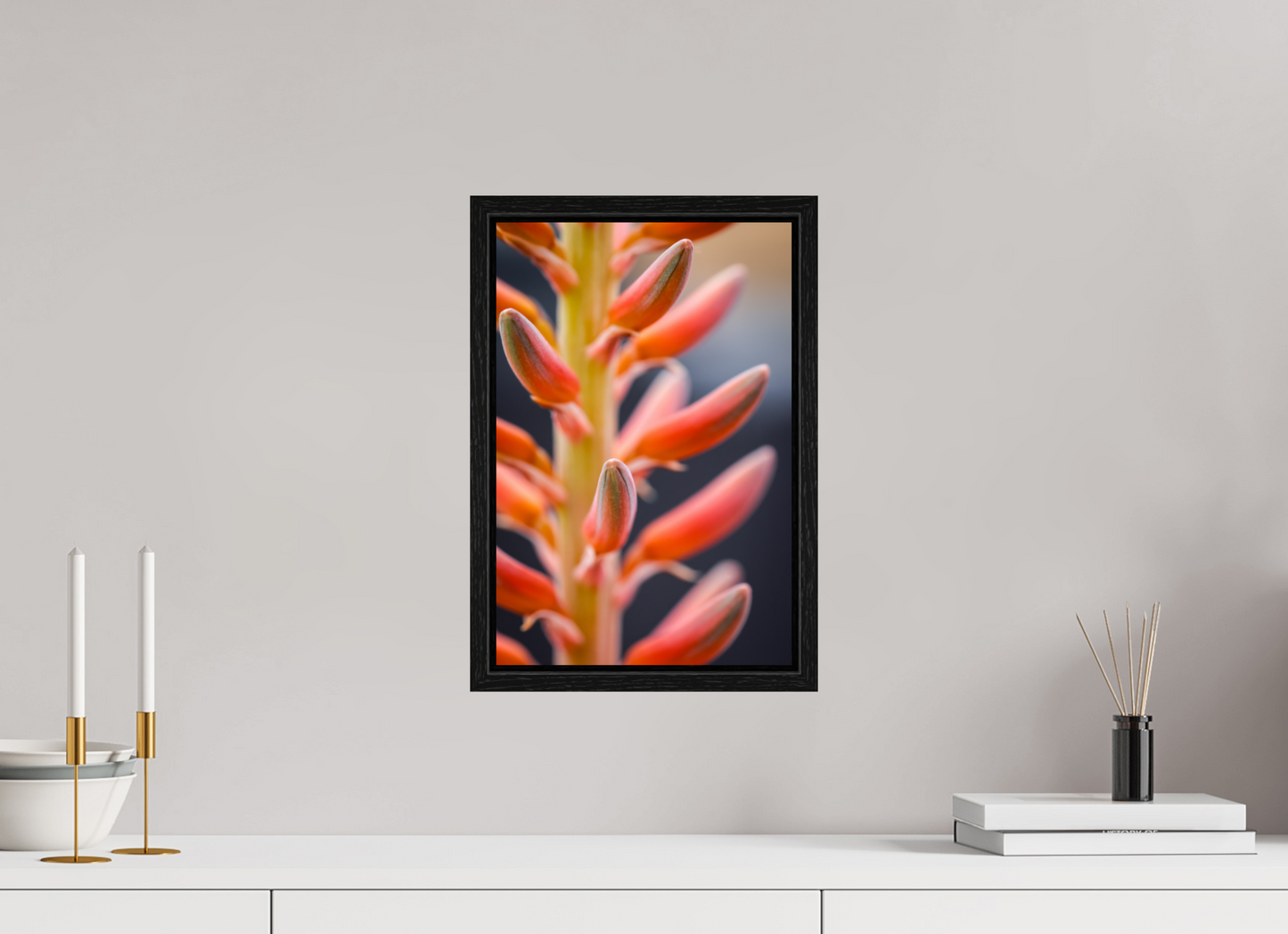 10 x 15″, Floater Frame Red Buds