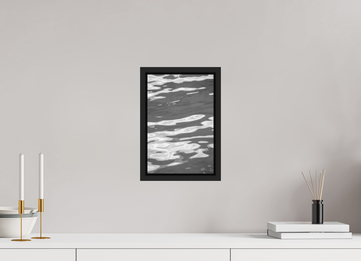 8 x 12″, B&W Paper Wavy Water